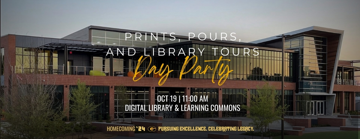 Prints, Pours, and Library Tours Day Party